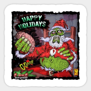 Santa Zombie wants Brains by Grafixs© / Miguel Heredia Sticker